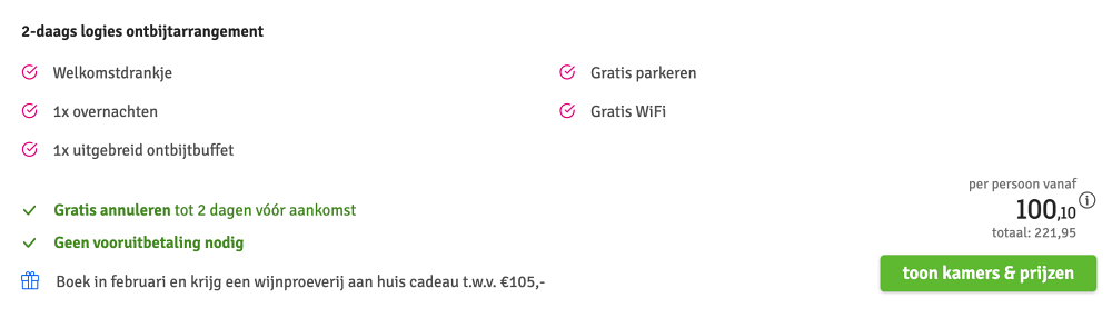 hotel flora batava aanbieding