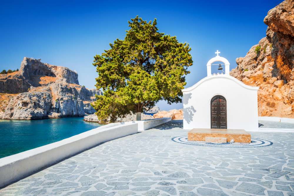 Griekenland Rhodos Lindos kerk