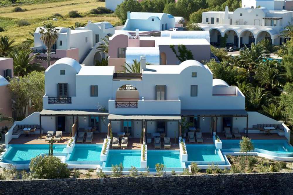 prive zwembad op santorini