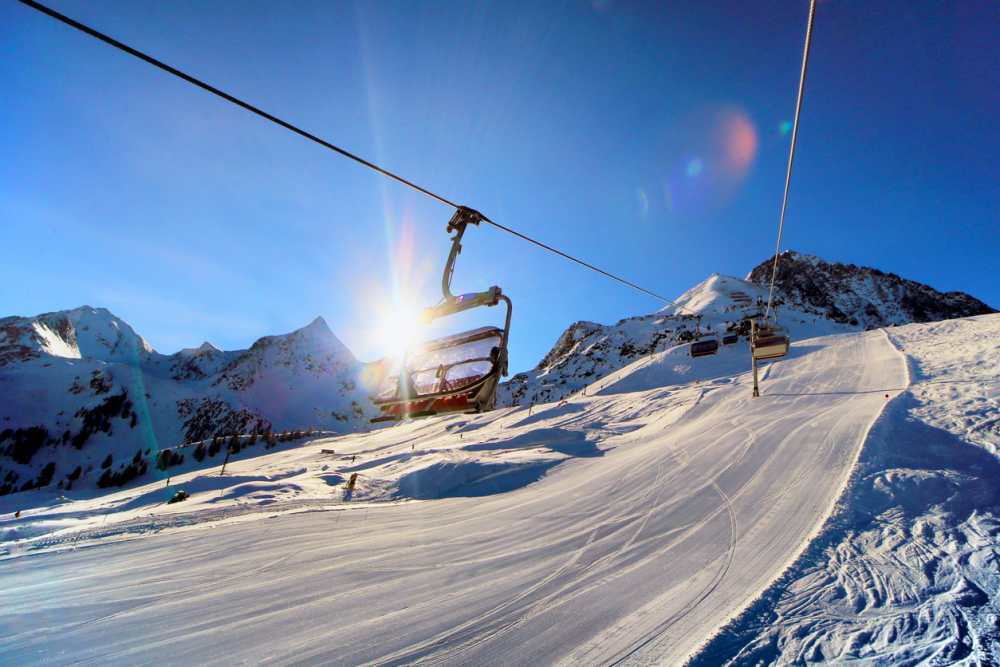 Skigebieden in de lente