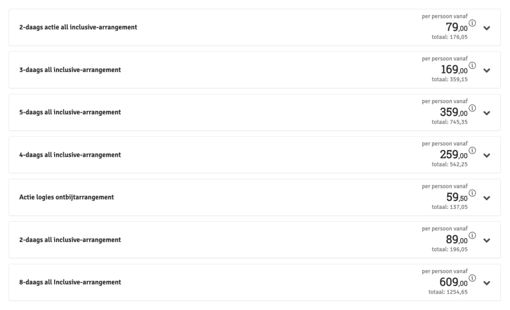 bonte wever arrangementen aanbieding