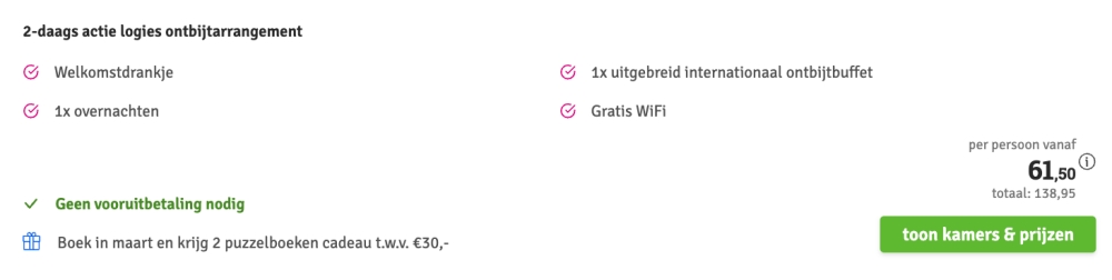 ss Rotterdam aanbieding