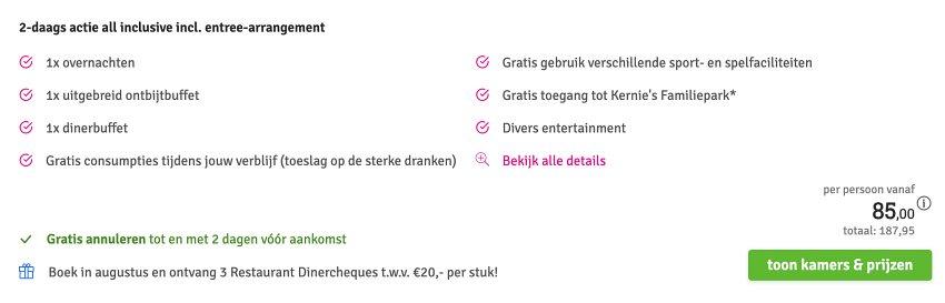 wunderland kalkar aanbieding