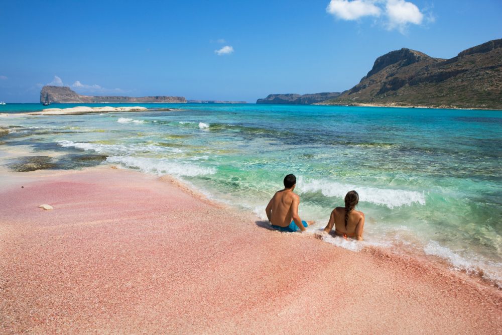 roze strand kreta griekenland