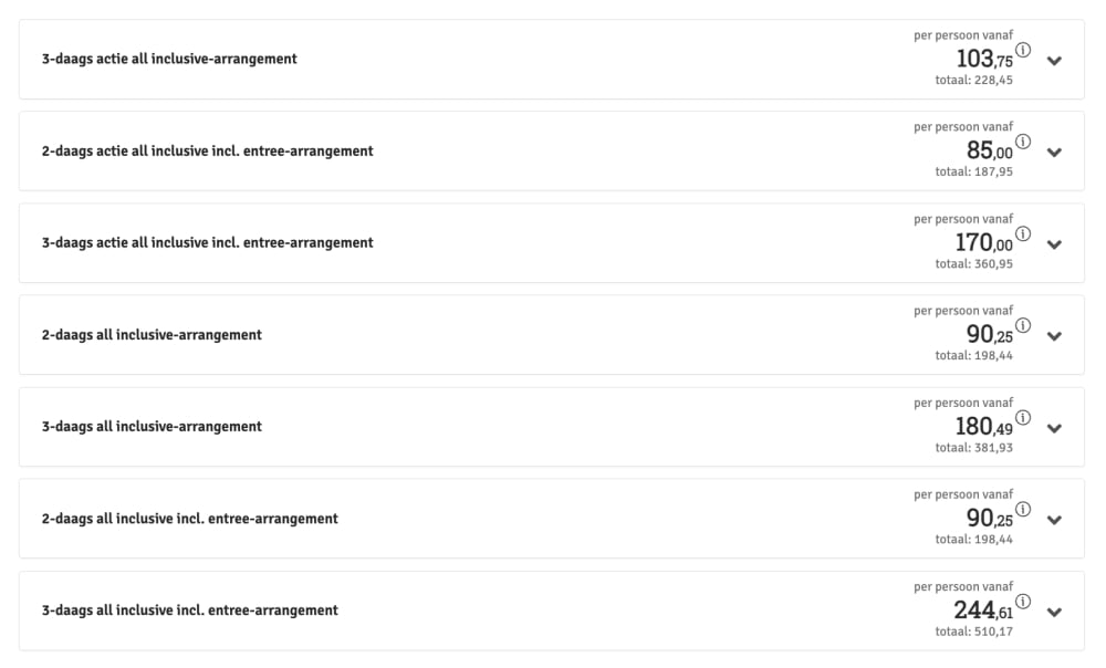 wunderland kalkar arrangementen aanbiedingen