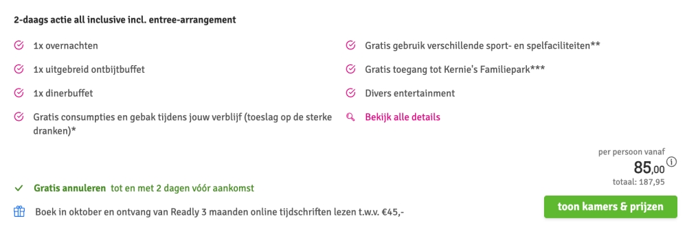 wunderland kalkar aanbieding