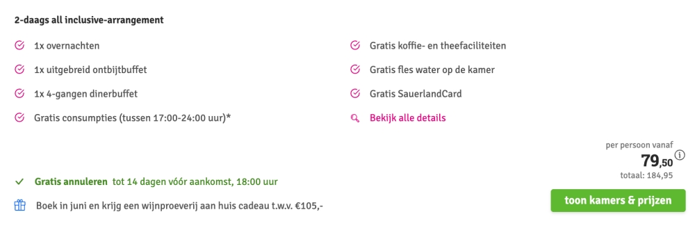 Sauerland Alpin Hotel aanbieding
