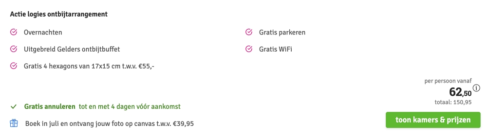Hof van Gelre Hotel by Flow aanbieding