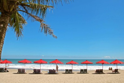 Het strand bij Legian Beach op Bali
