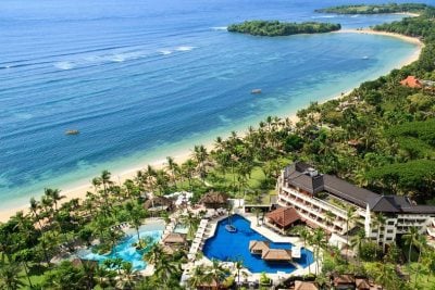 Foto strand en bovenaf Nusa Dua Beach Resort Bali